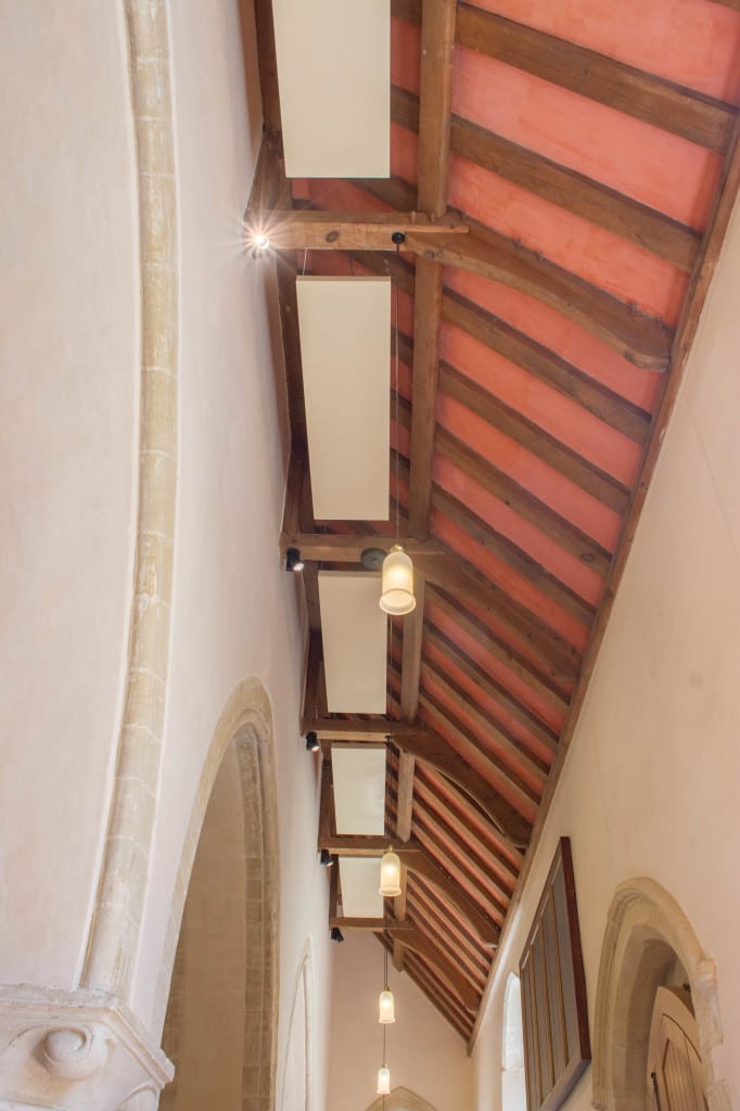 Solray Radiant Panels in the Aisle of St Mary's Church in Chalgrove