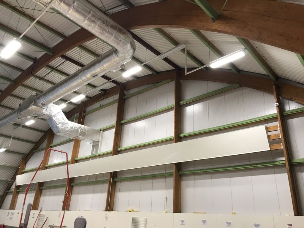 Solray Angled Wall Panel installed at Dick McTaggart Gymnastics Centre