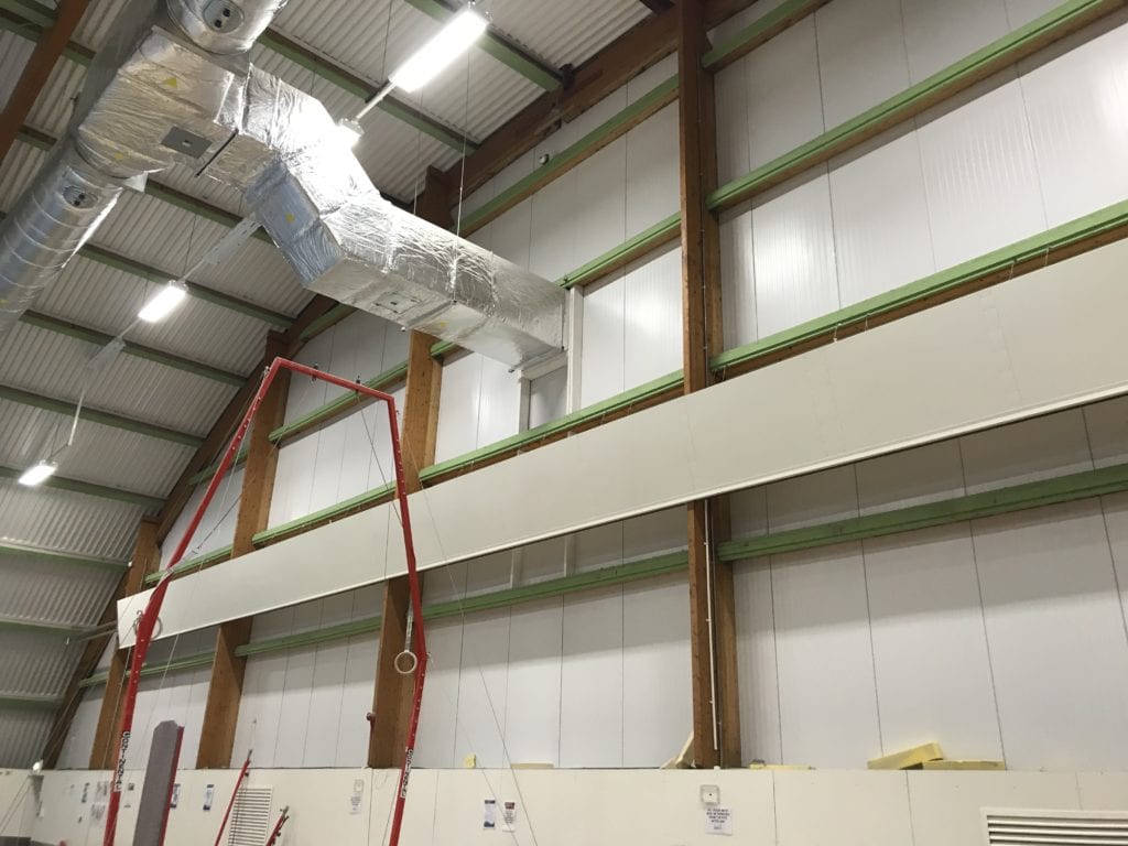 Solray Angled Wall Panel installed at Dick McTaggart Gymnastics Centre